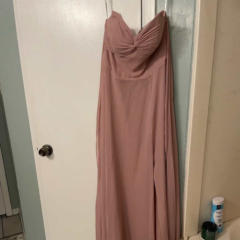 Dusty Rose Chiffon Strapless Prom/Bridesmaid Dress